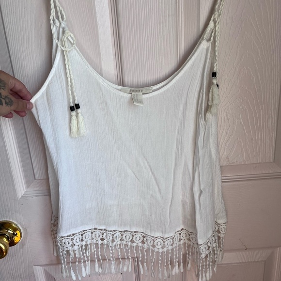 Forever 21 Tops - White Lace Trim Women's Top